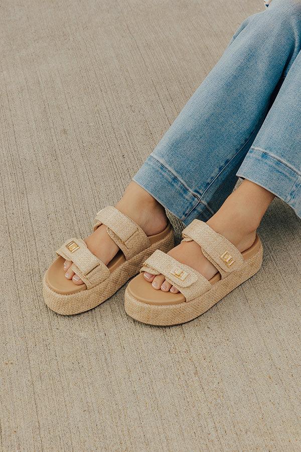 Onya Raffia Woven Platform Sandal in Natural