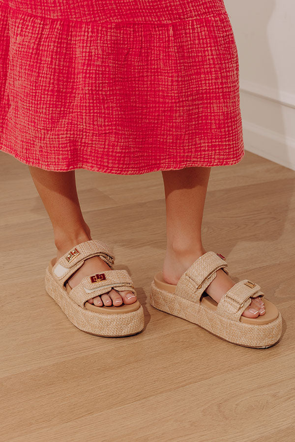 Onya Raffia Woven Platform Sandal in Natural Image - 1