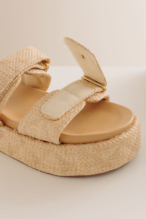 Onya Raffia Woven Platform Sandal in Natural Image - 3