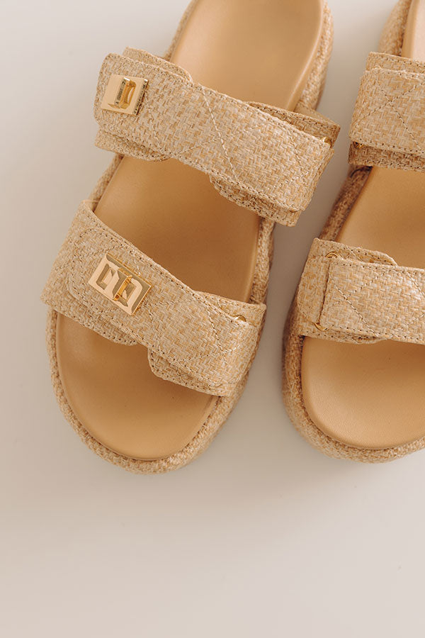 Onya Raffia Woven Platform Sandal in Natural Image - 5
