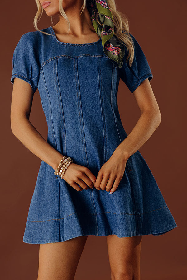 Fifth Ave Chic Denim Mini Dress Image - 2