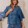 Manhattan Muse Embroidered Chambray Top Image - 1