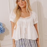 Darling Energy Eyelet Top in White Image - 1