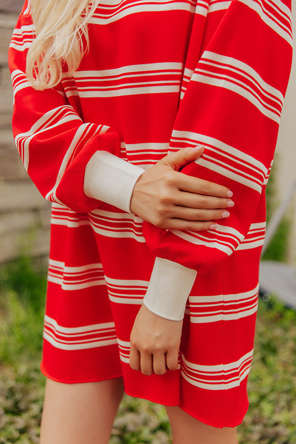 Dockside Cutie Knit Stripe Mini Dress S-M / red Dockside Cutie Knit Stripe Mini Dress S-M / red