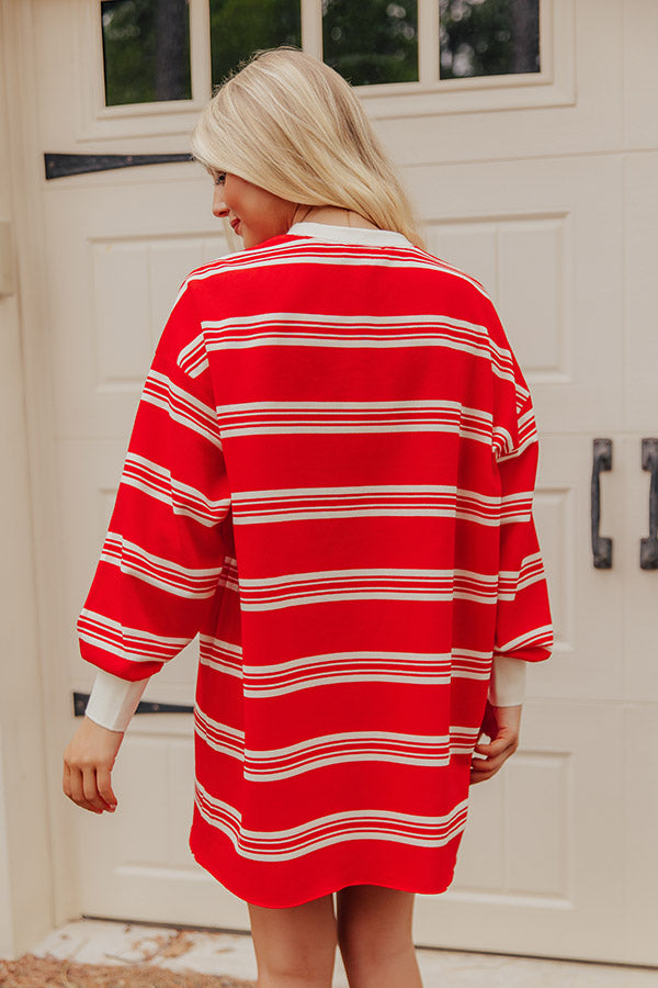 Dockside Cutie Knit Stripe Mini Dress S-M / red Dockside Cutie Knit Stripe Mini Dress S-M / red