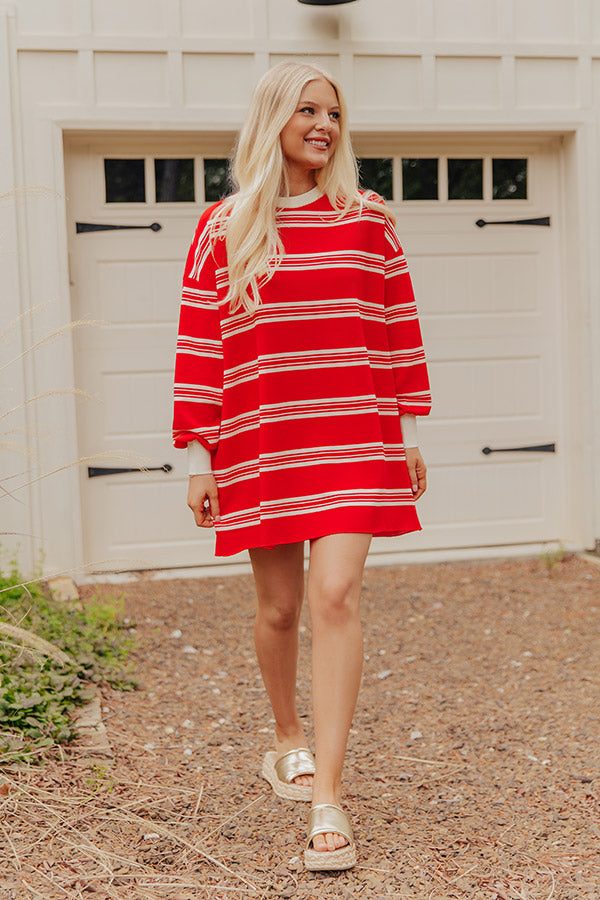 Dockside Cutie Knit Stripe Mini Dress Image - 1