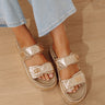 Onya Faux Leather Metallic Sandal in Gold Image - 1