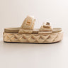 Onya Faux Leather Metallic Sandal in Gold Image - 1