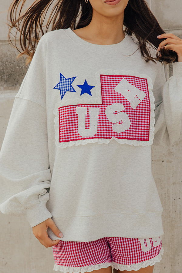 USA Darling Patchwork Sweatshirt Image - 4
