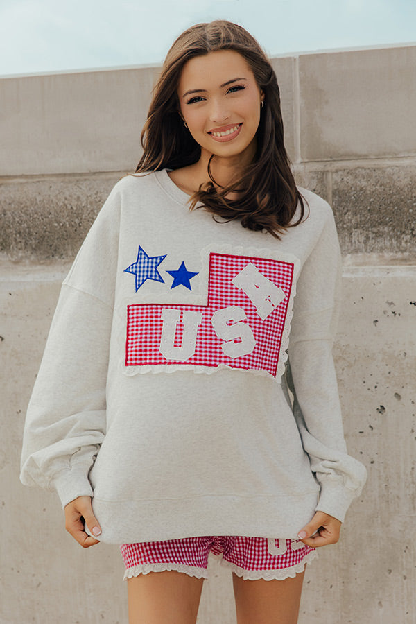 USA Darling Patchwork Sweatshirt Image - 2