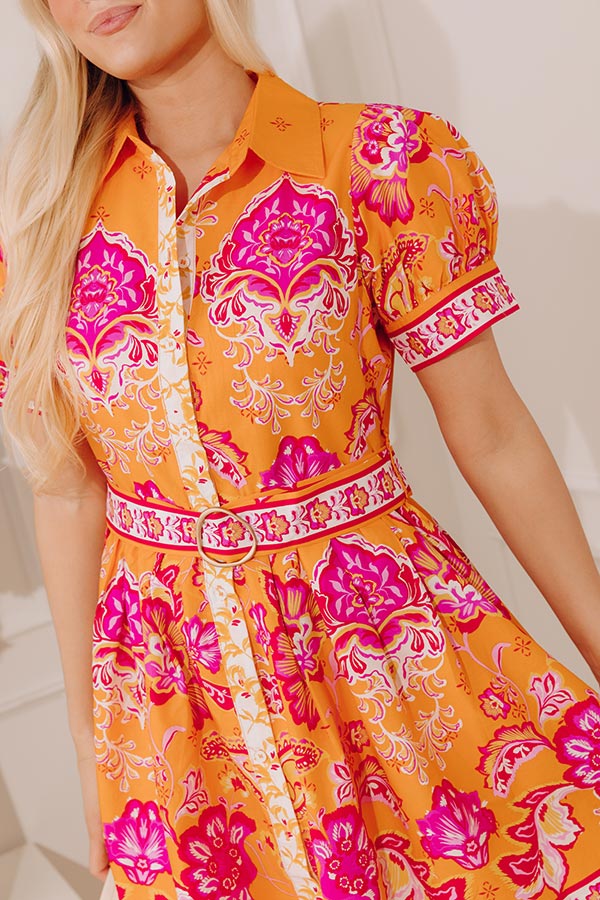 Soho Statement Floral Button Down Mini Dress Image - 2