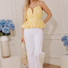 Flirt Alert Linen-Blend Top in Yellow Image - 1