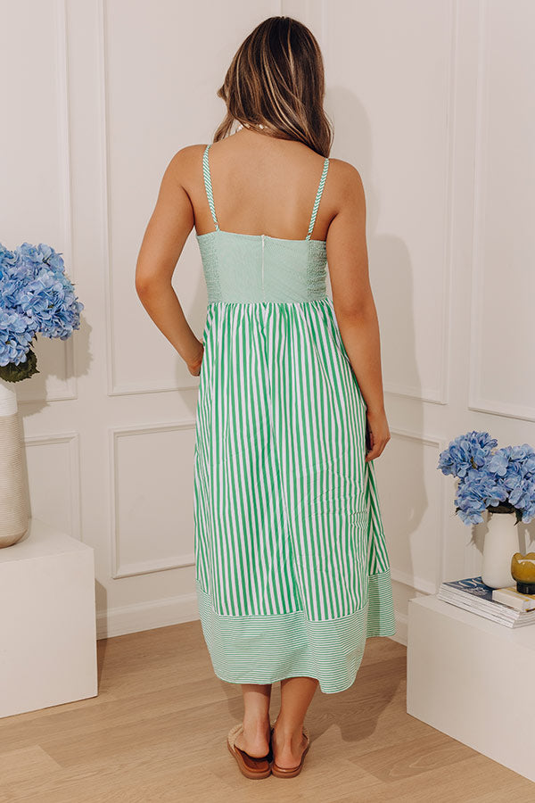 Chic Getaway Stripe Midi Dress Image - 5
