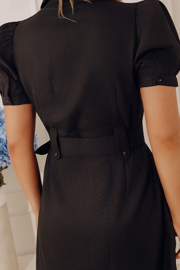 Sunday Stroll Floral Embroidered Linen-Blend Mini Dress in Black S / Black Sunday Stroll Floral Embroidered Linen-Blend Mini Dress in Black S / Black