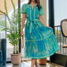 Portofino Stroll Floral Linen-Blend Midi Dress Image - 1