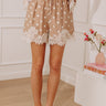 Uptown Ease High Waist Lace Trim Shorts in Mocha Image - 1