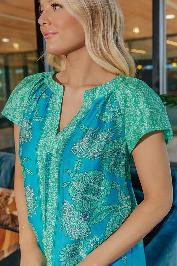 Portofino Stroll Floral Linen-Blend Top Image - 3
