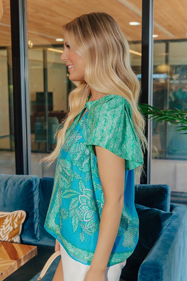 Portofino Stroll Floral Linen-Blend Top Image - 5