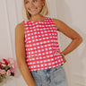 Park Avenue Poise Gingham Top in Hot Pink Image - 1
