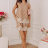 Uptown Ease Lace Trim Top in Mocha Image - 1