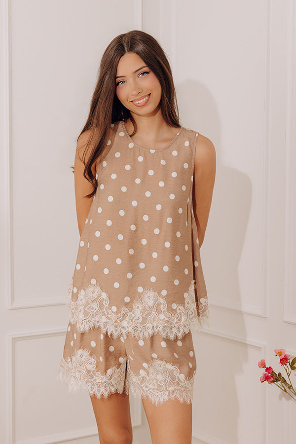 Uptown Ease Lace Trim Top in Mocha Image - 5