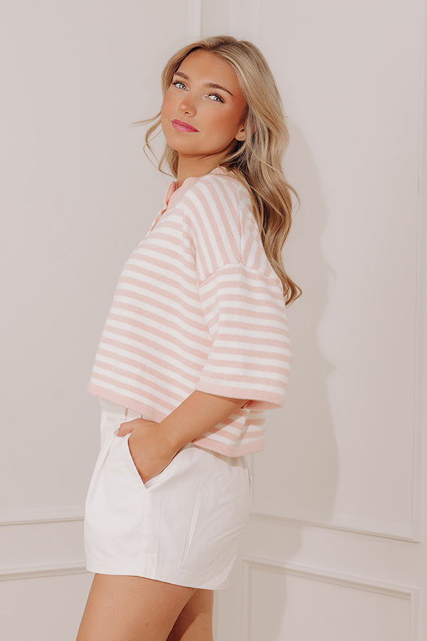 Nantucket Charm Cashmere-Blend Stripe Knit Top Image - 4