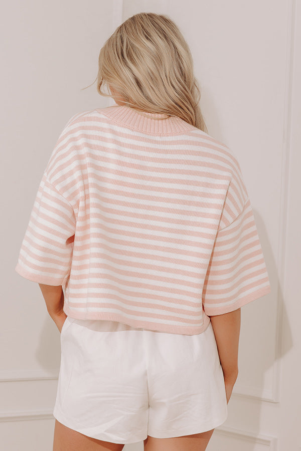 Nantucket Charm Cashmere-Blend Stripe Knit Top Image - 5