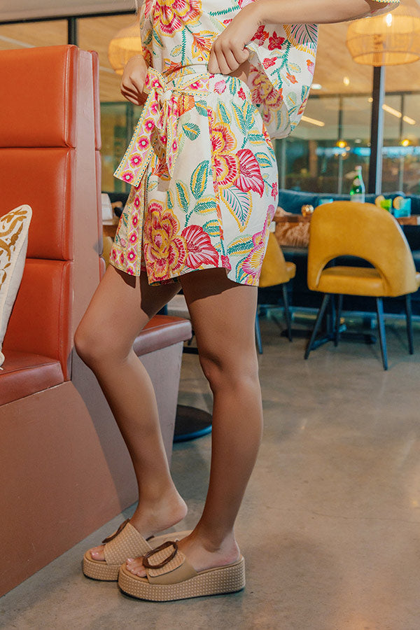 Santorini Brunch High Waist Floral Skort Image - 4
