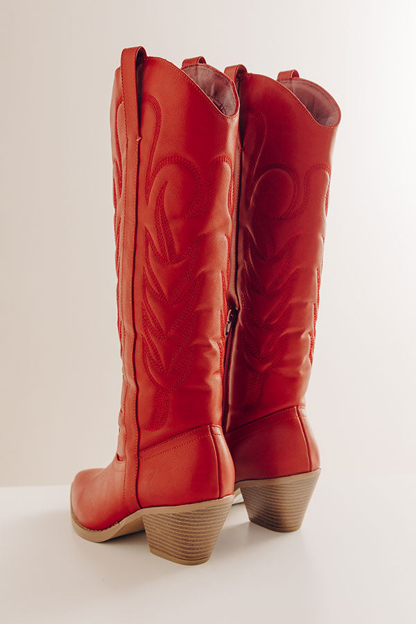 The Dixie Faux Leather Cowboy Boot Image - 5