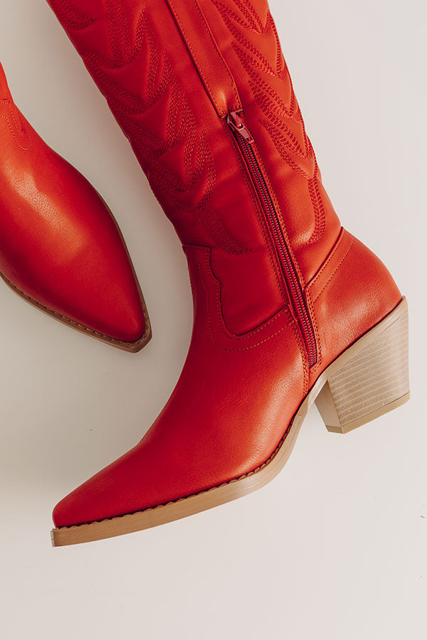 The Dixie Faux Leather Cowboy Boot Image - 4