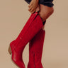 The Dixie Faux Leather Cowboy Boot in Red Image - 1