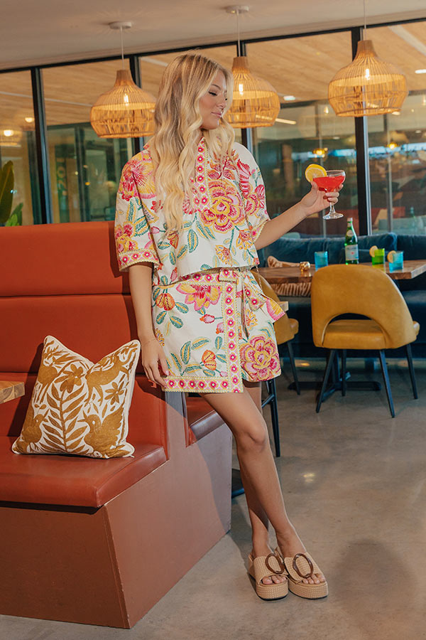 Santorini Brunch Floral Top Image - 2