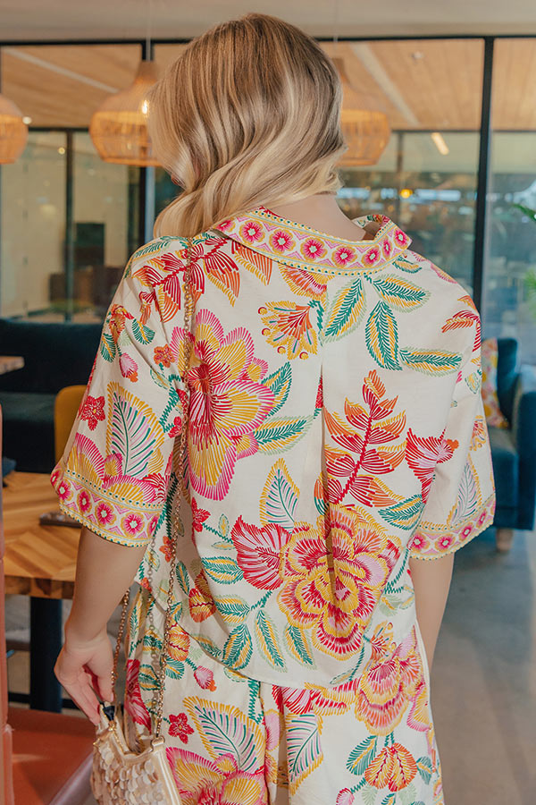 Santorini Brunch Floral Top Image - 5