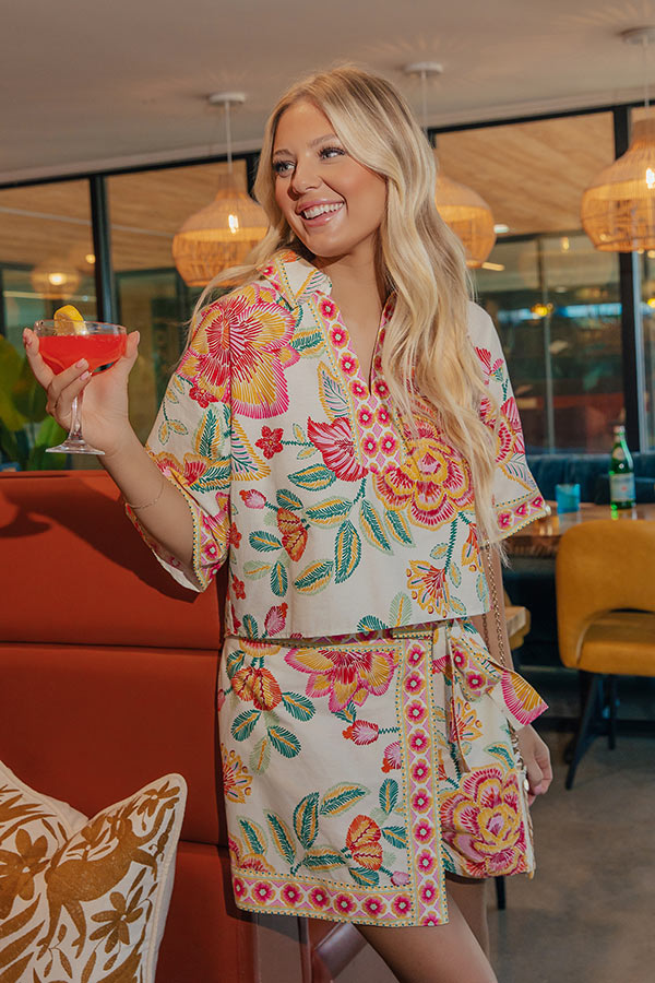Santorini Brunch Floral Top