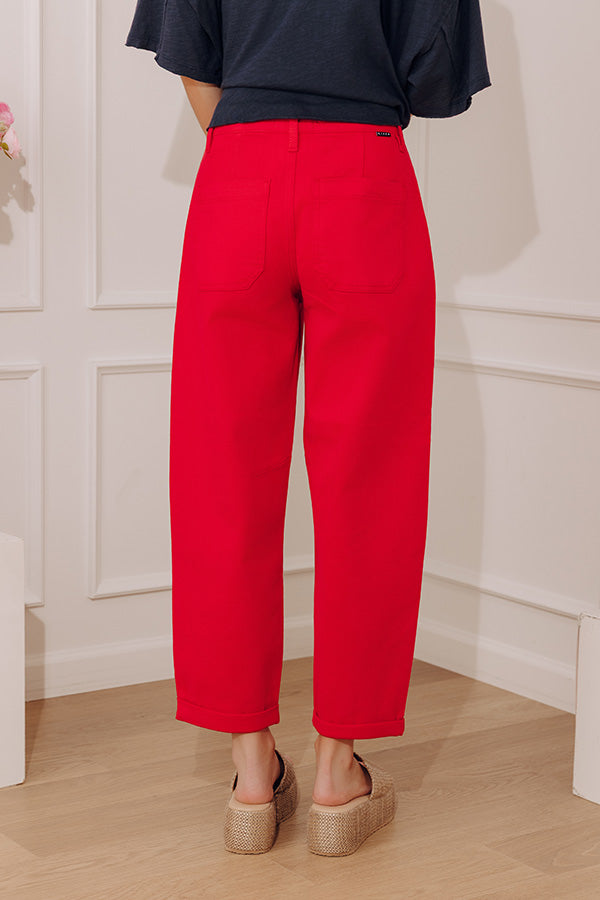 RISEN Carolina High Waist Barrel Leg Ankle Jean Image - 4
