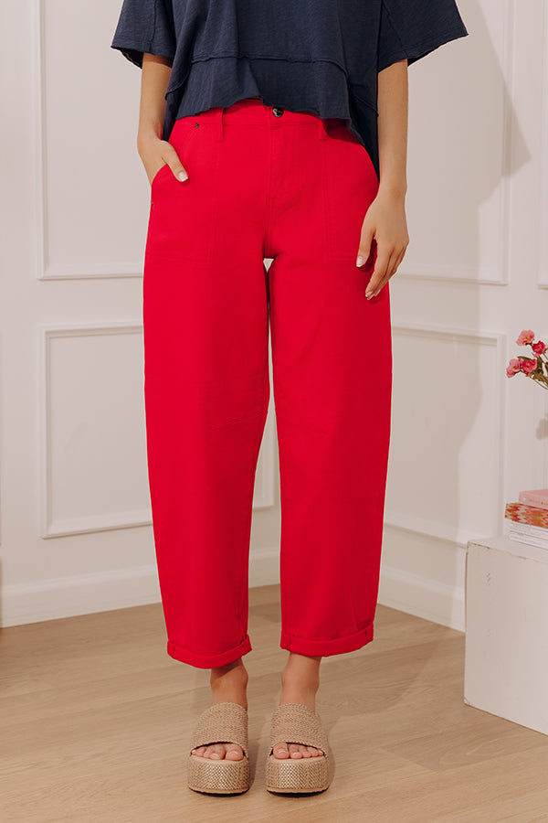 RISEN Carolina High Waist Barrel Leg Ankle Jean Image - 2