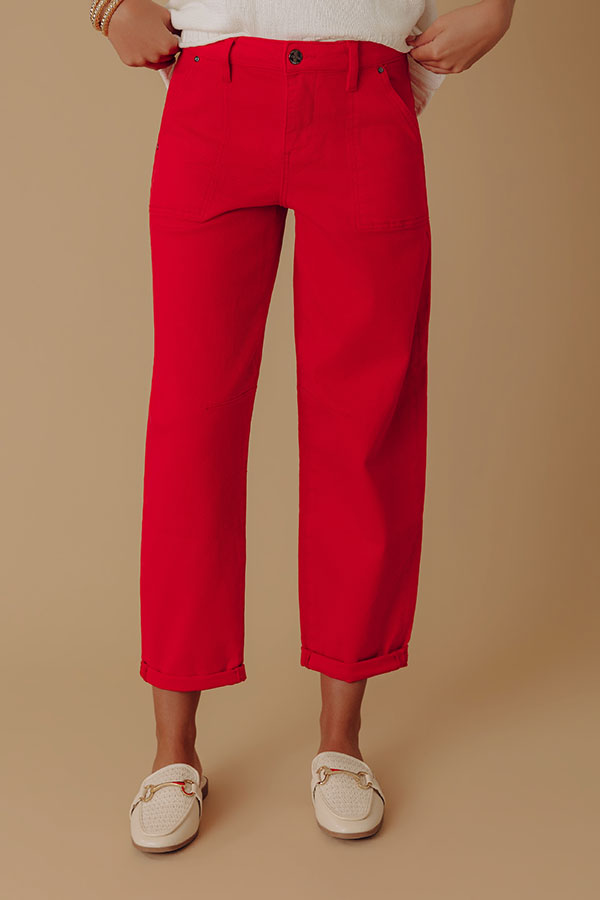 RISEN Carolina High Waist Barrel Leg Ankle Jean Image - 1