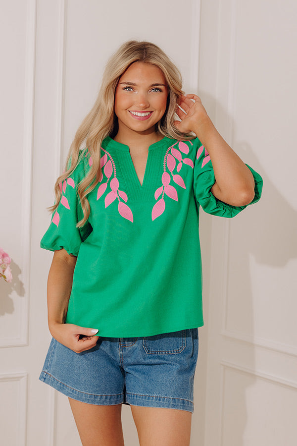 Riviera Muse Embroidered Linen-Blend Top Image - 3