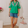 Riviera Muse Embroidered Linen-Blend Top Image - 1