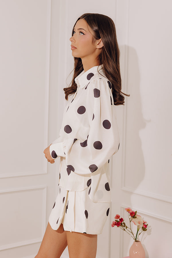 Darling Dots Button Up Top in Cream Image - 3