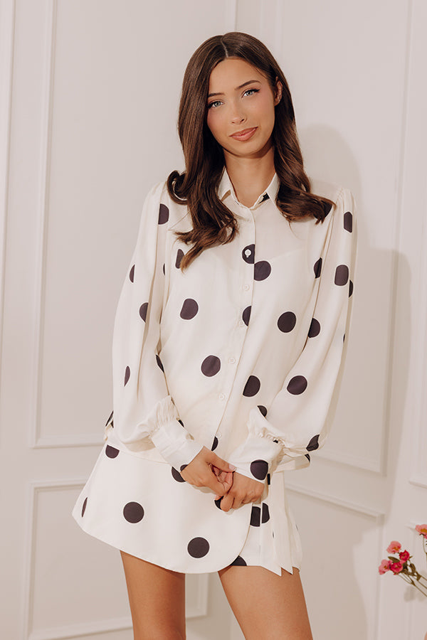 Darling Dots Button Up Top in Cream Image - 1