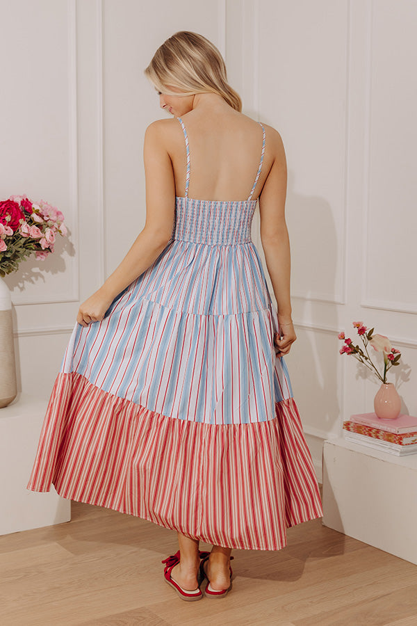 Summer Harbor Stripe Midi Dress Image - 3
