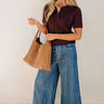 The Virginia Midrise Wide Leg Ruffle Jean Image - 1