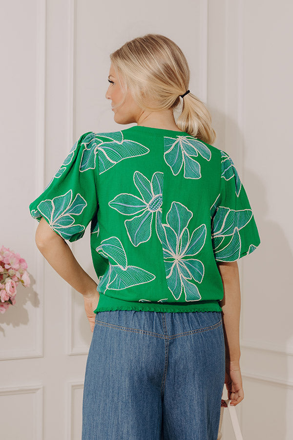 Mediterranean Mood Floral Embroidered Top Image - 2