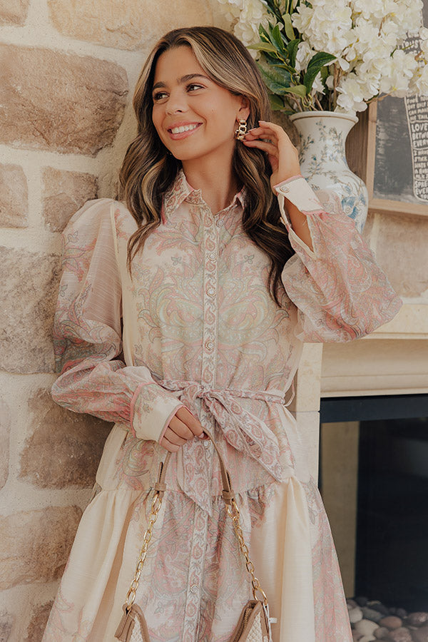 Champagne Daydream Floral Mini Dress Image - 2