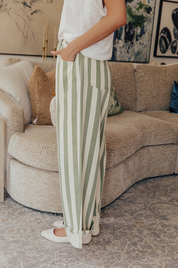 The Camille Midrise Barrel Leg Stripe Jean Image - 3