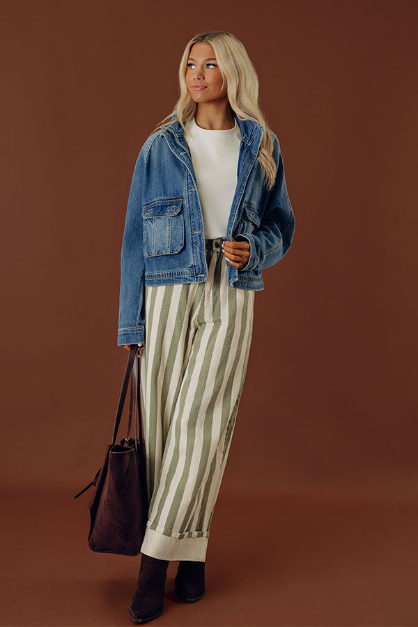The Camille Midrise Barrel Leg Stripe Jean