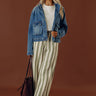 The Camille Midrise Barrel Leg Stripe Jean Image - 1