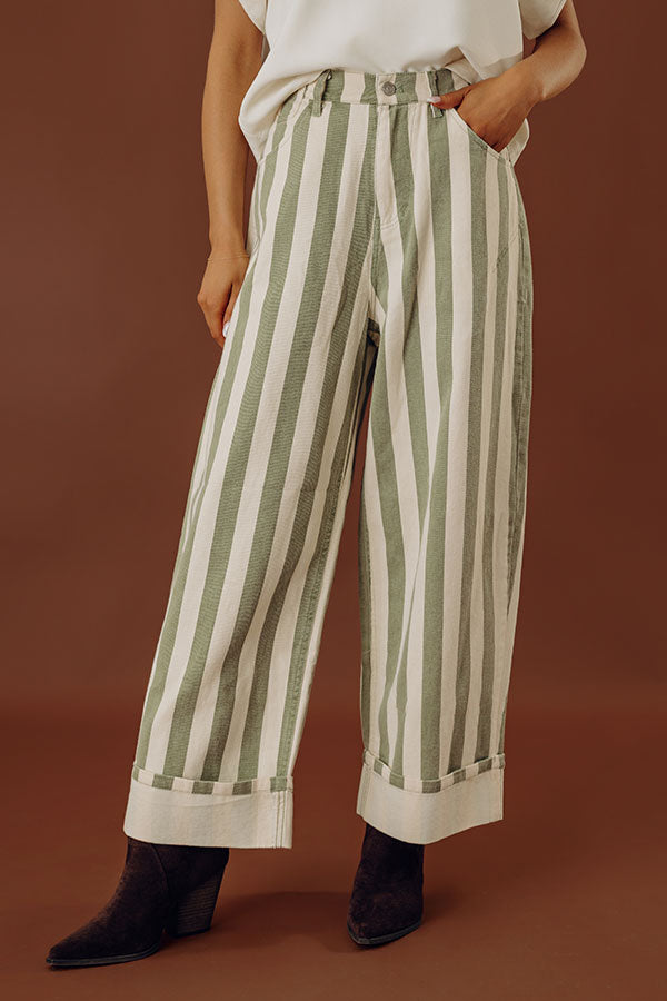 The Camille Midrise Barrel Leg Stripe Jean Image - 2