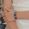 Charming Smile Cubic Zirconia Cuff Bracelet in Navy Image - 1